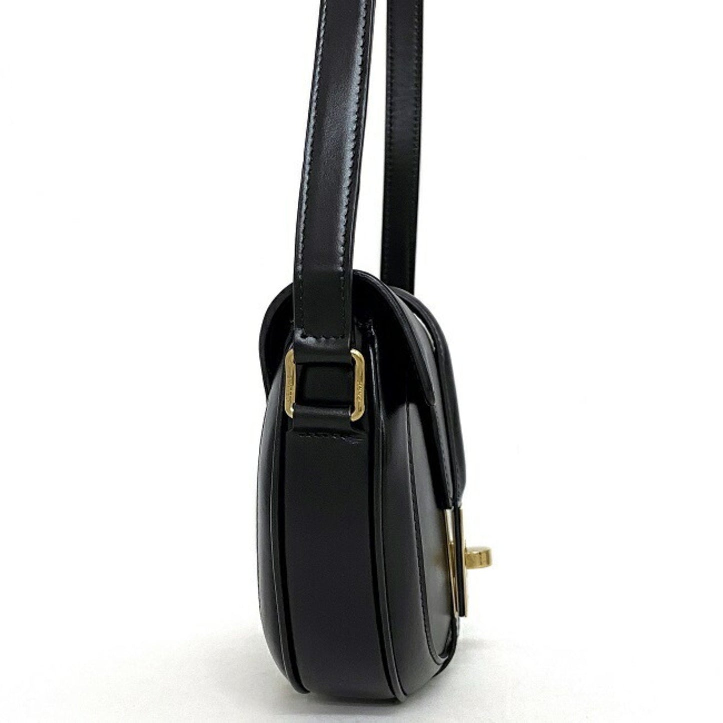 Céline Besace, Black, Leather, shoulder