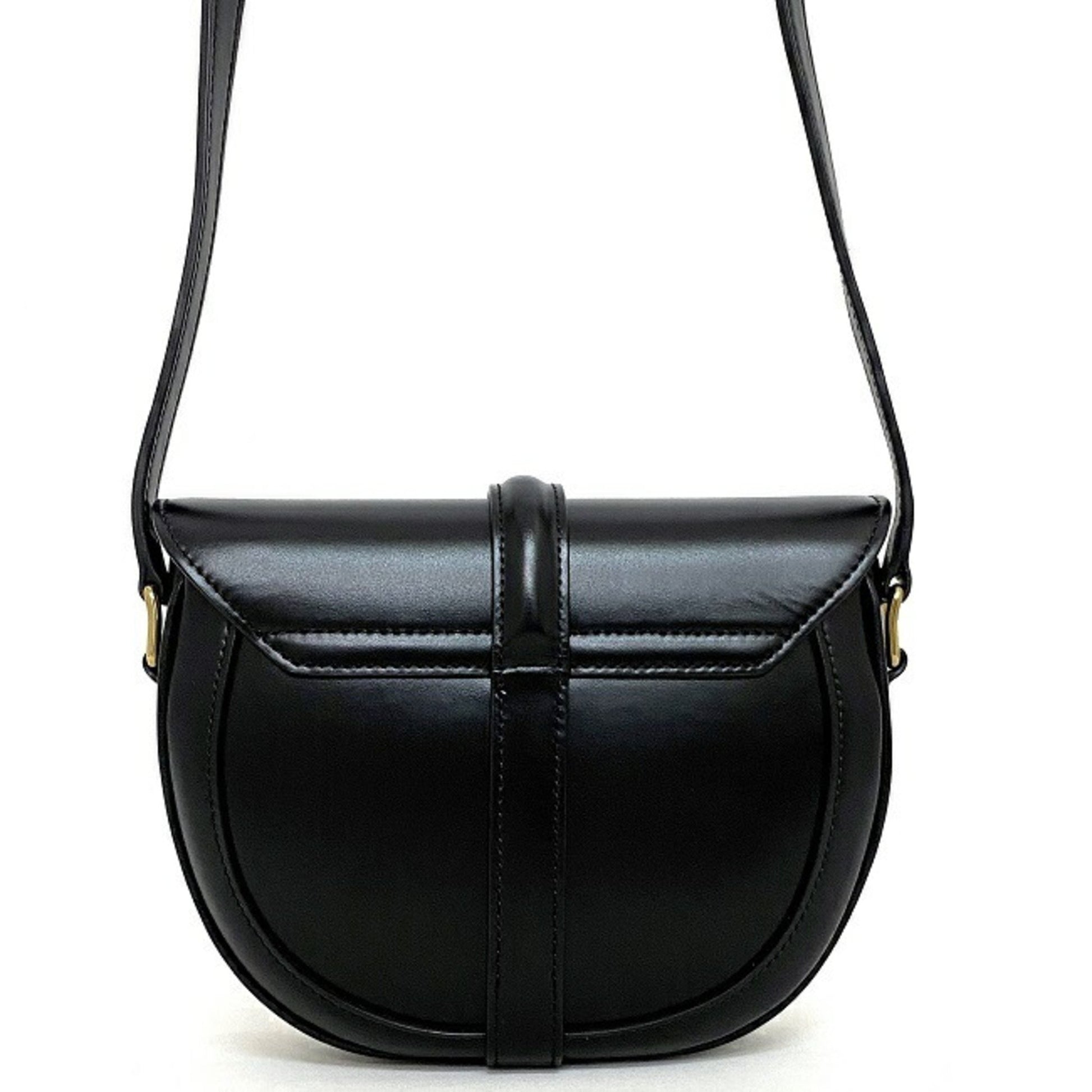 Céline Besace, Black, Leather, shoulder