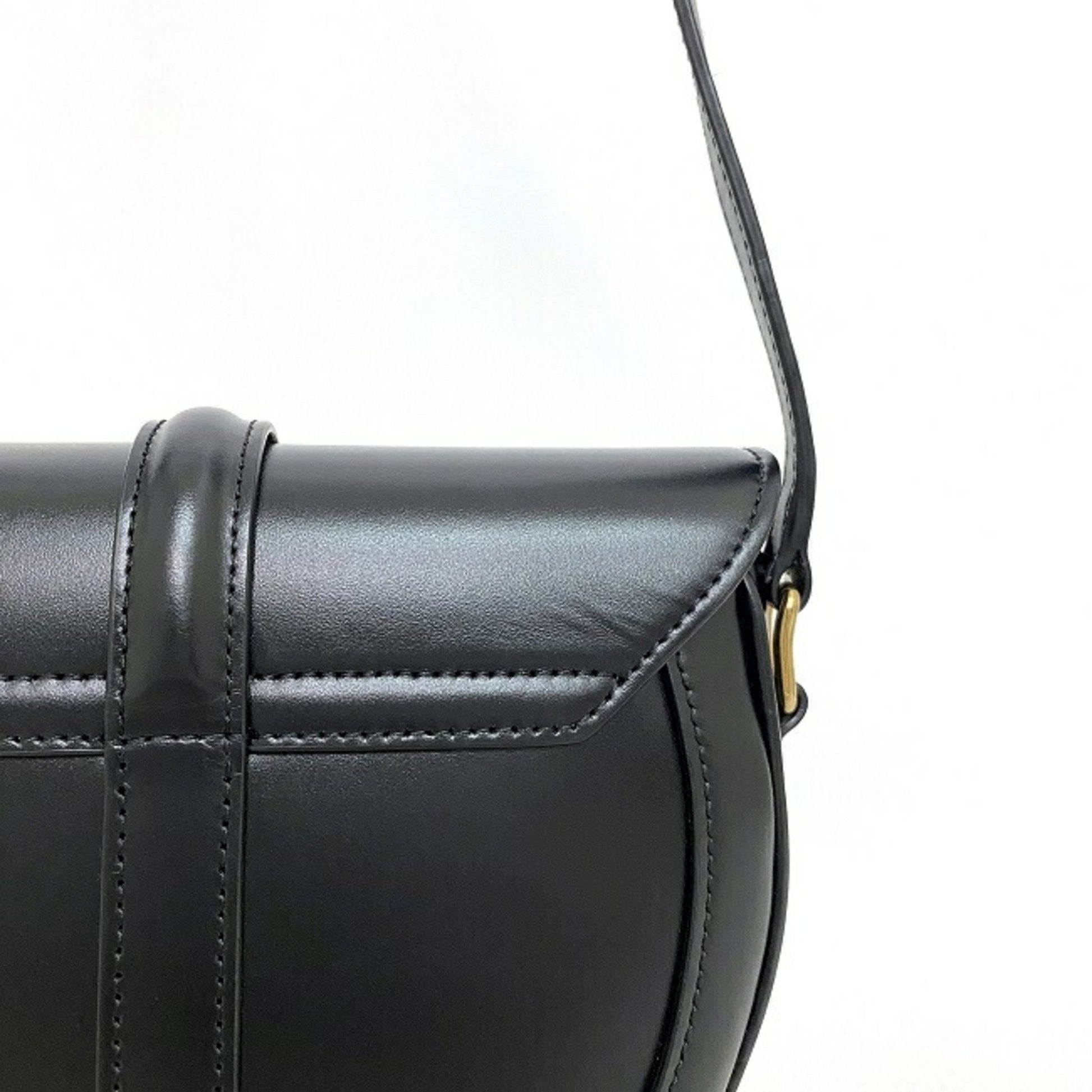 Céline Besace, Black, Leather, shoulder