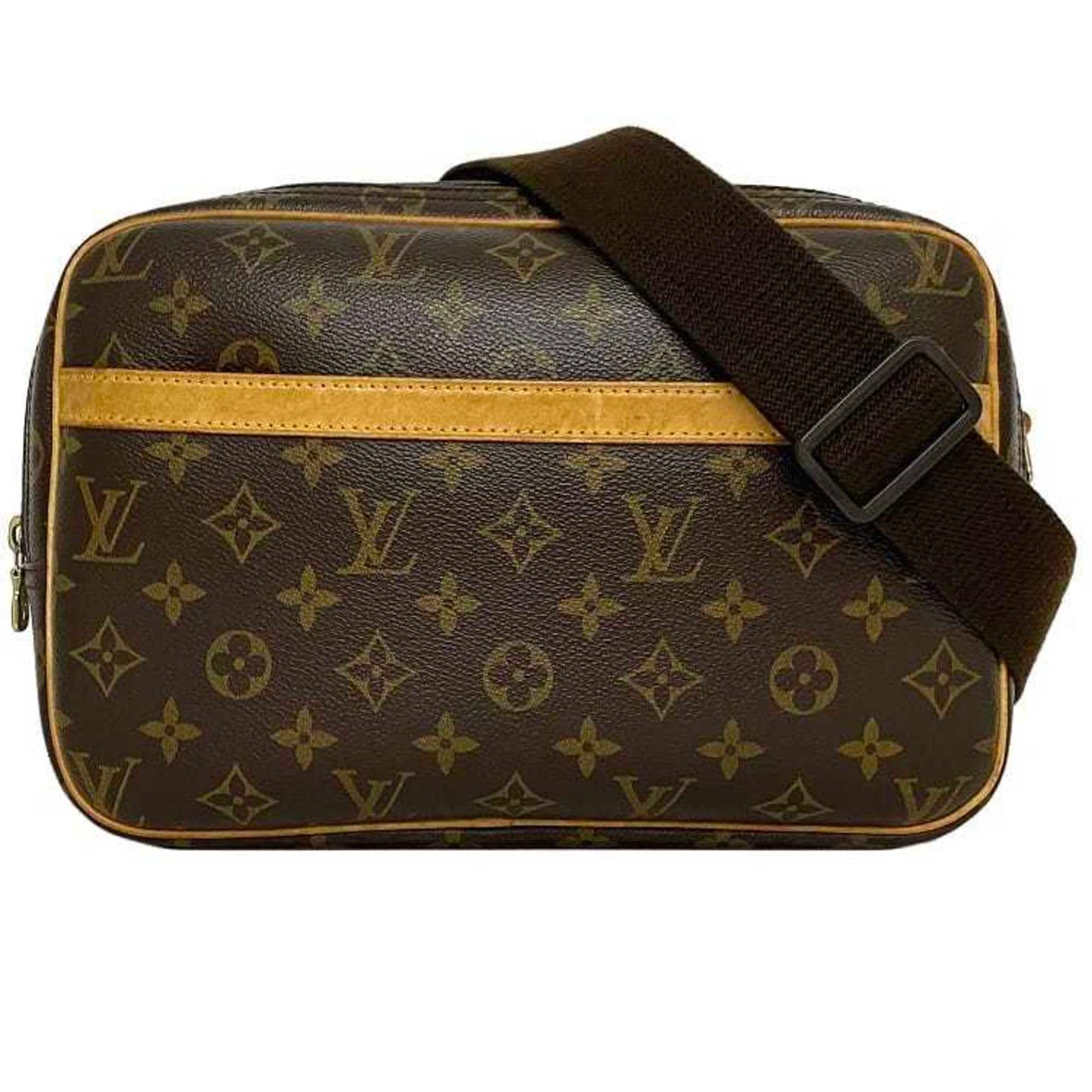 Louis Vuitton Reporter, Brown, Canvas, shoulder