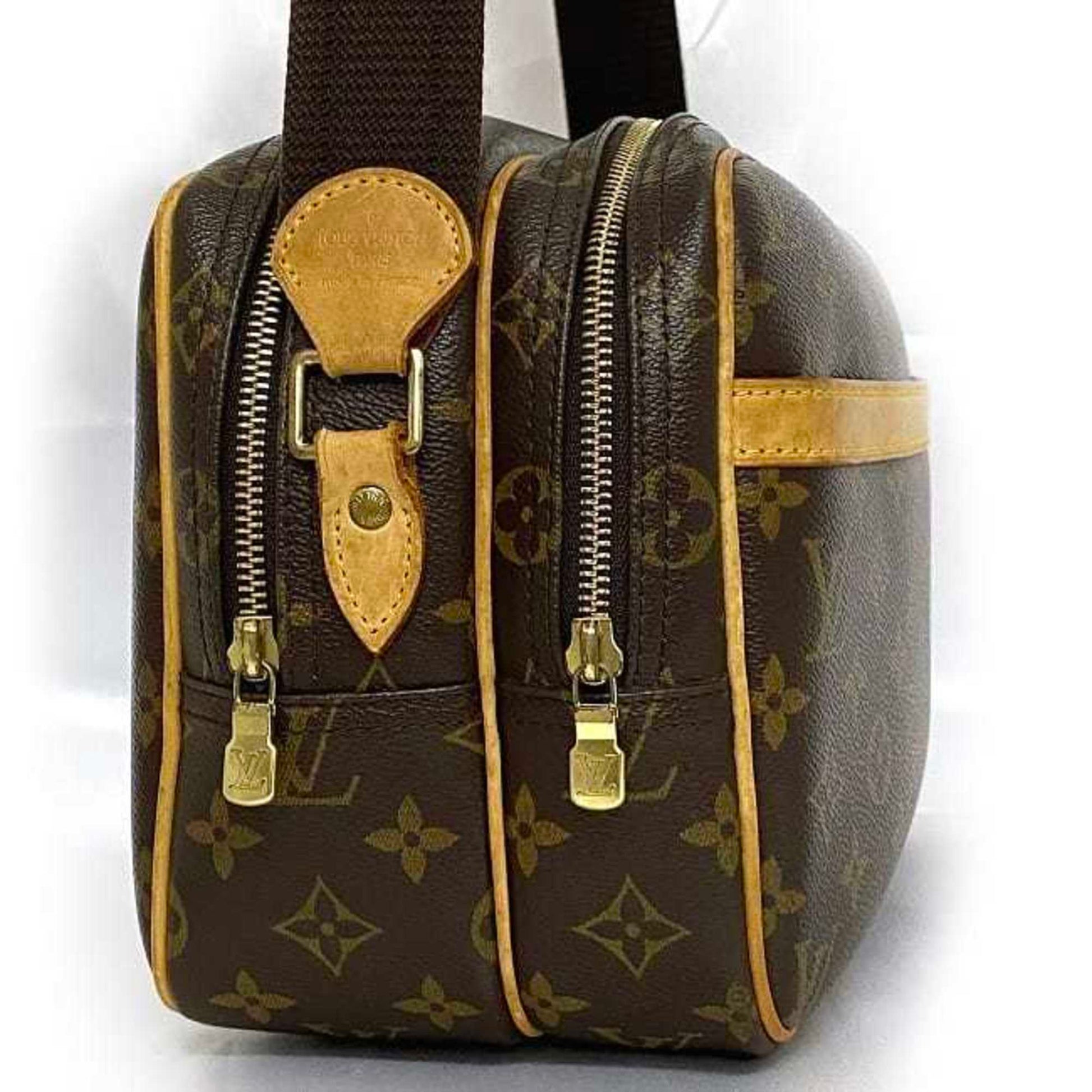 Louis Vuitton Reporter, Brown, Canvas, shoulder