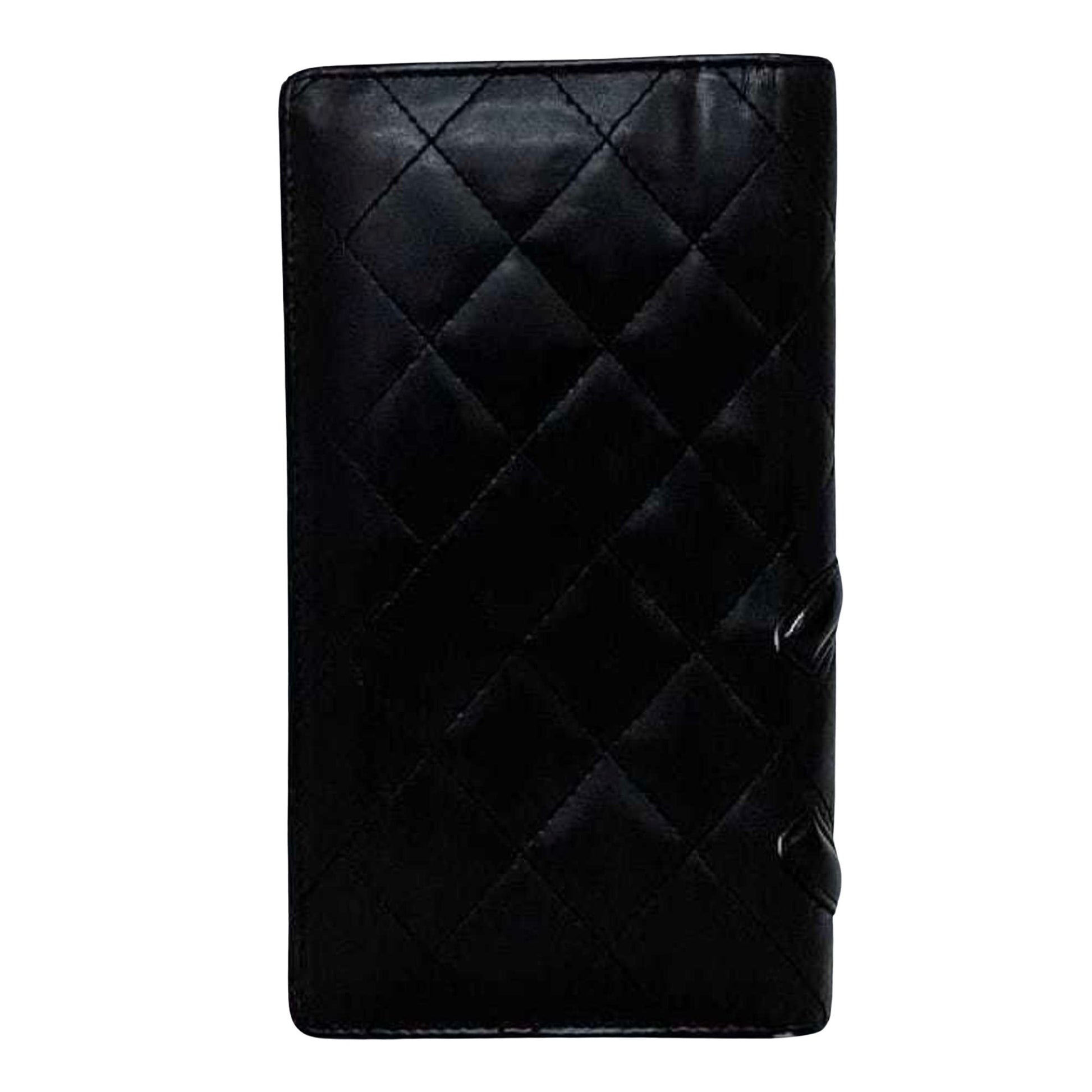 Chanel Cambon, Black, Leather, wallet