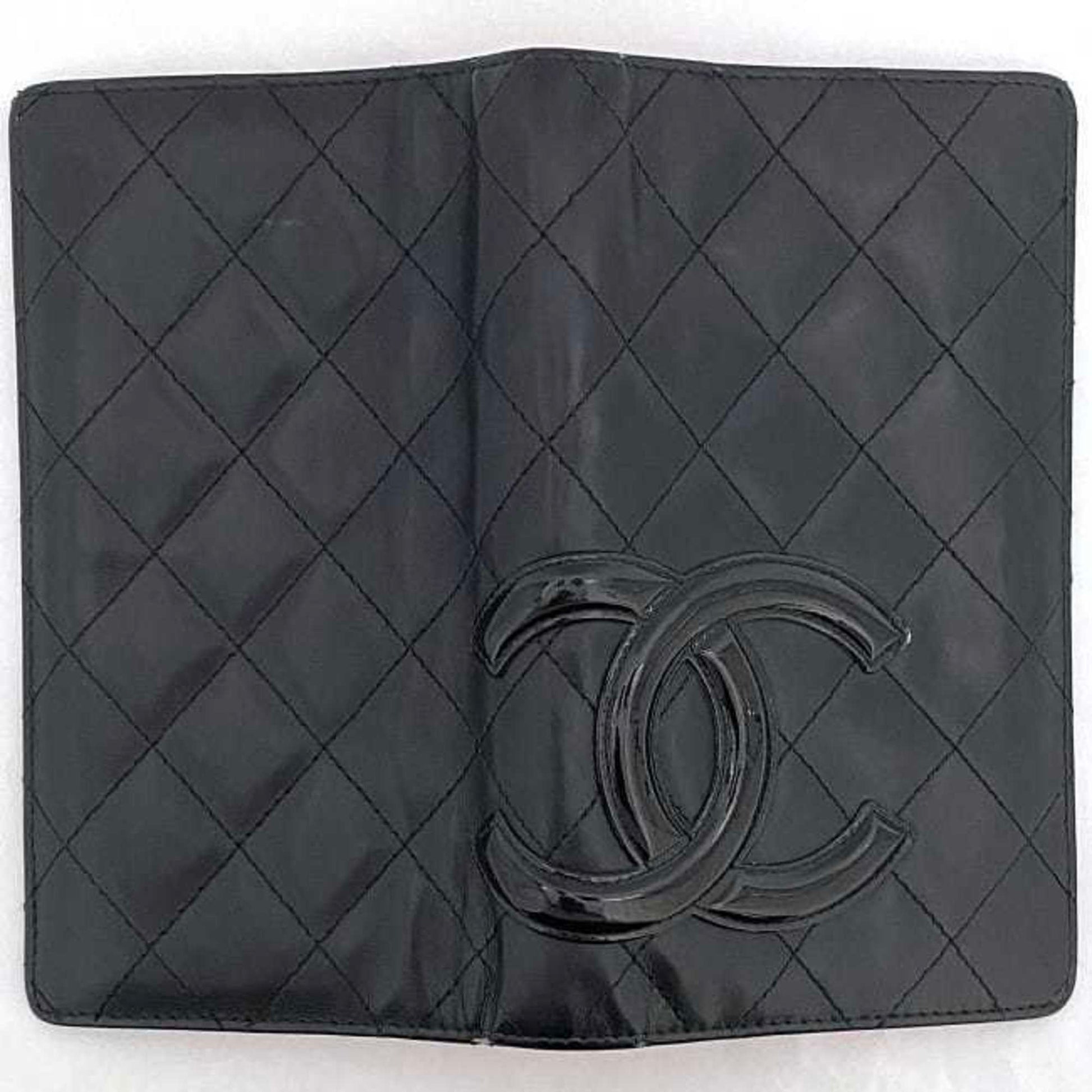 Chanel Cambon, Black, Leather, wallet