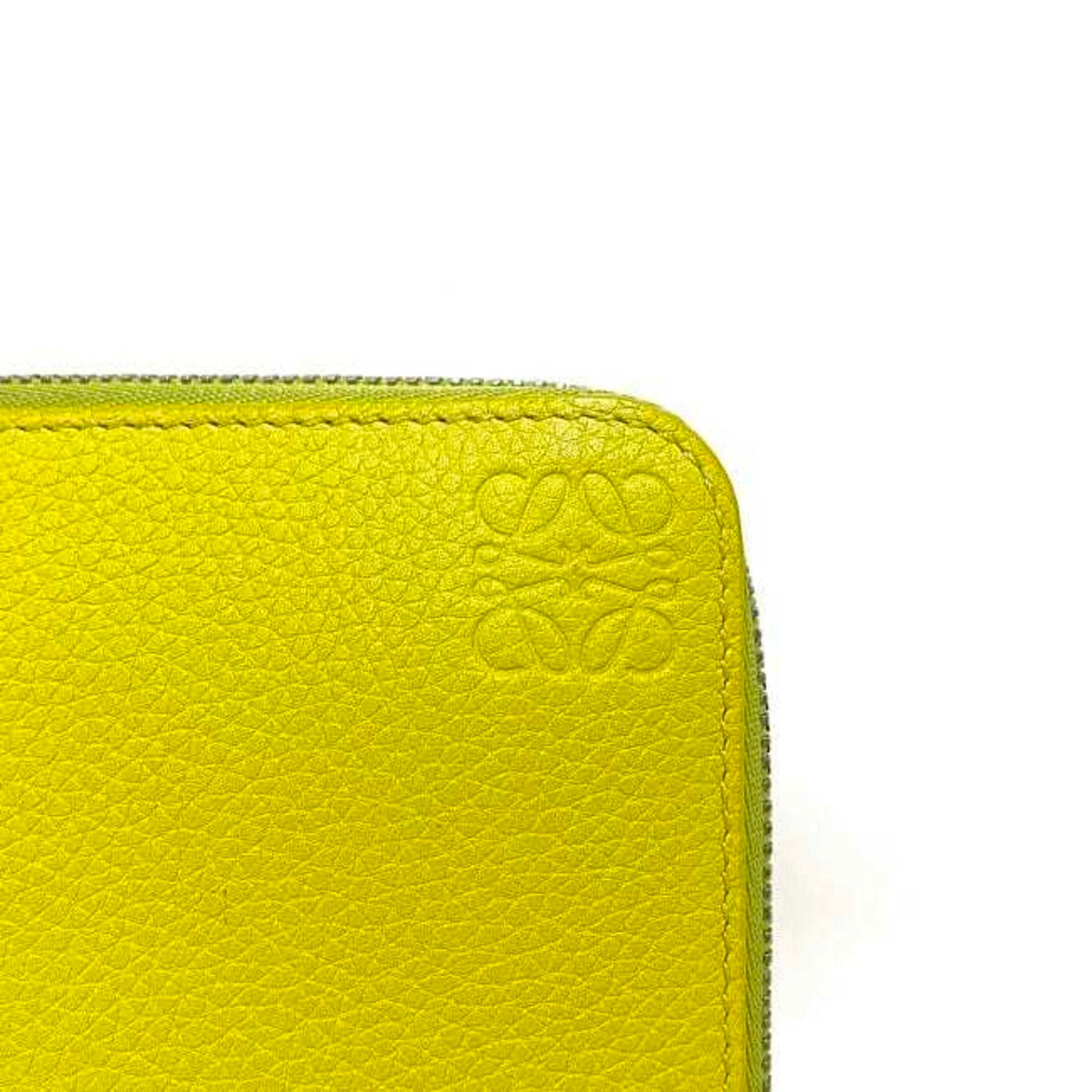 Loewe Zip Around Wallet, Yellow, Leather, wallet