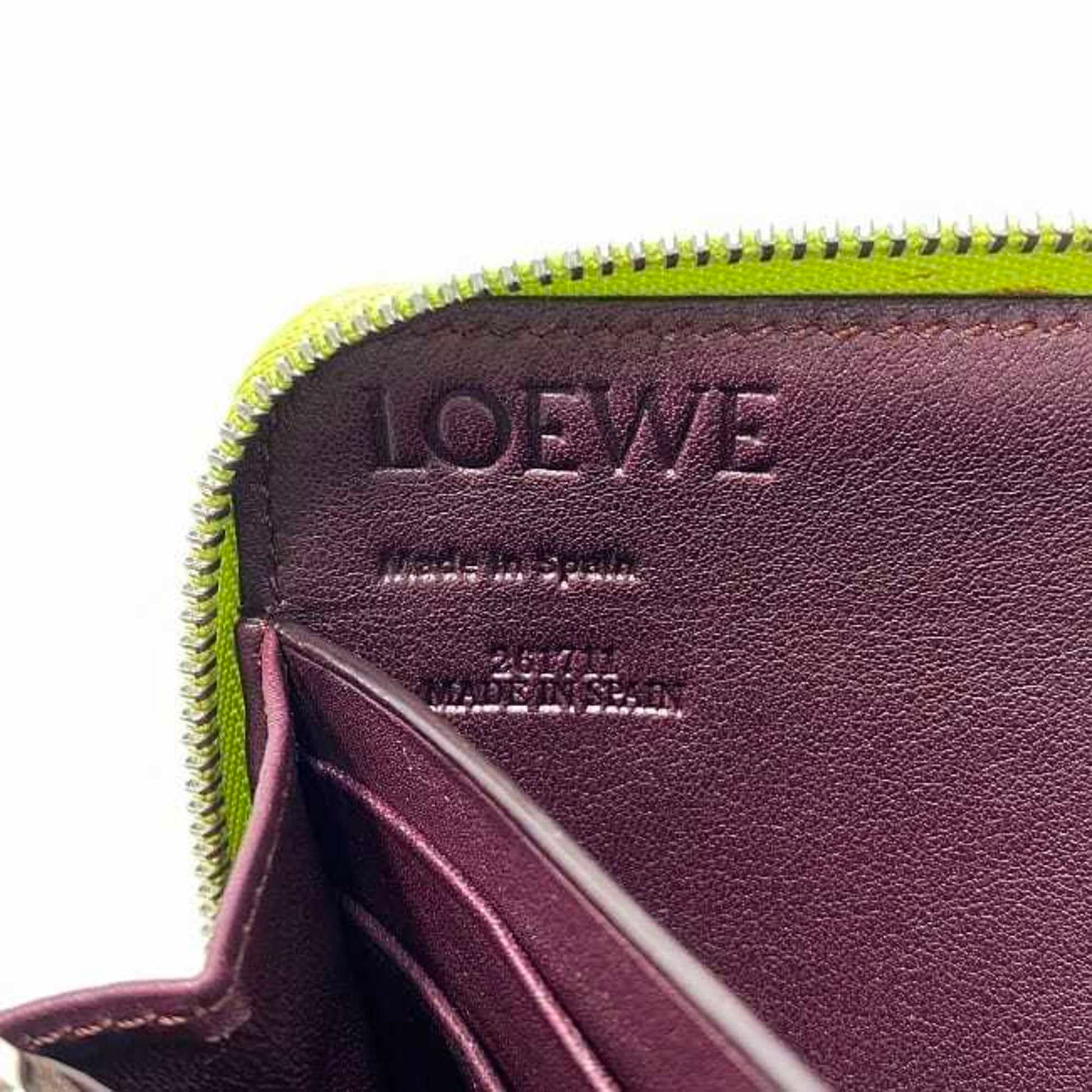 Loewe Zip Around Wallet, Yellow, Leather, wallet