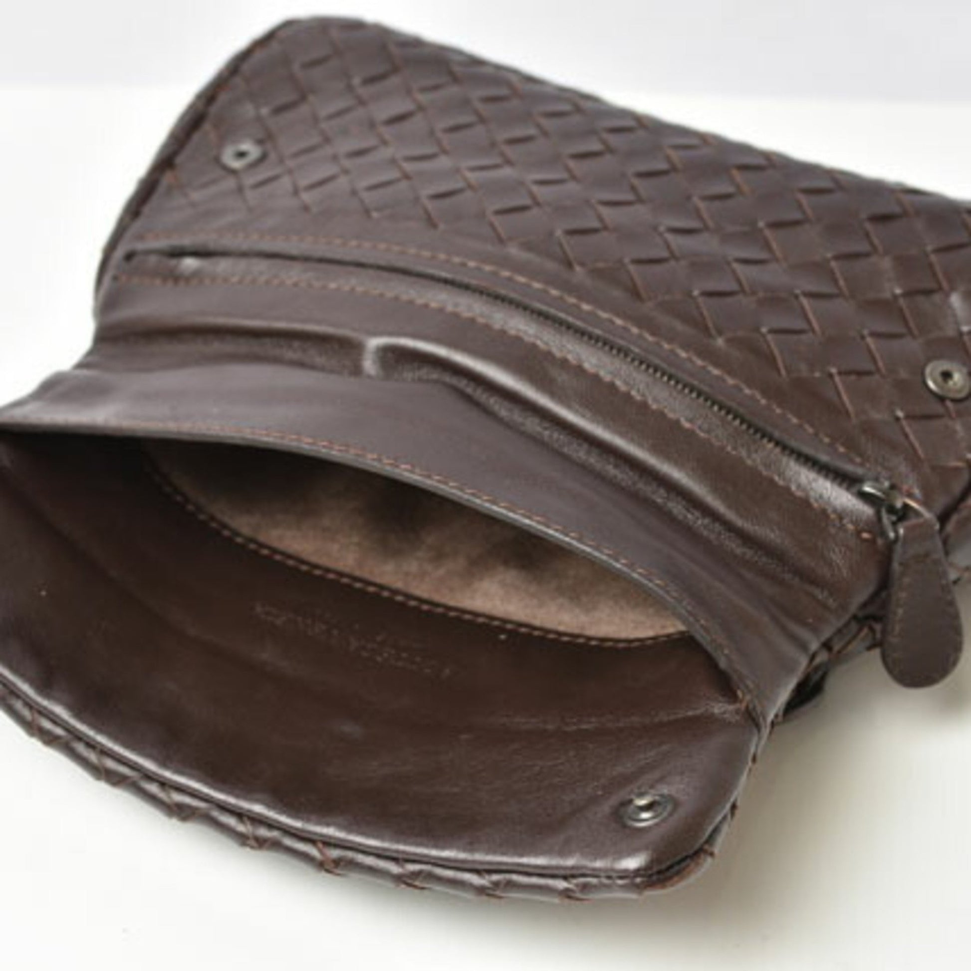 Bottega Veneta Intrecciato, Brown, Leather, shoulder