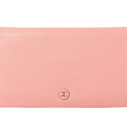 Chanel Coco Mark, Pink, Leather, wallet