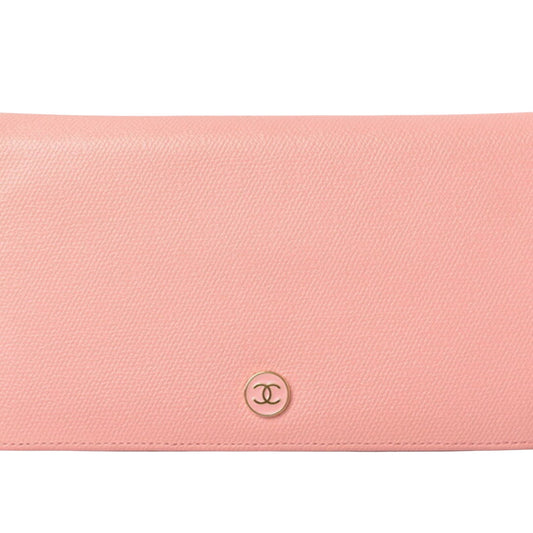 Chanel Coco Mark, Pink, Leather, wallet