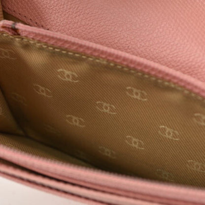Chanel Coco Mark, Pink, Leather, wallet