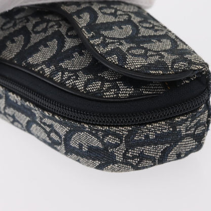 Christian Dior Saddle Zip Diorissimo Canvas, Blue, Canvas, Clutch