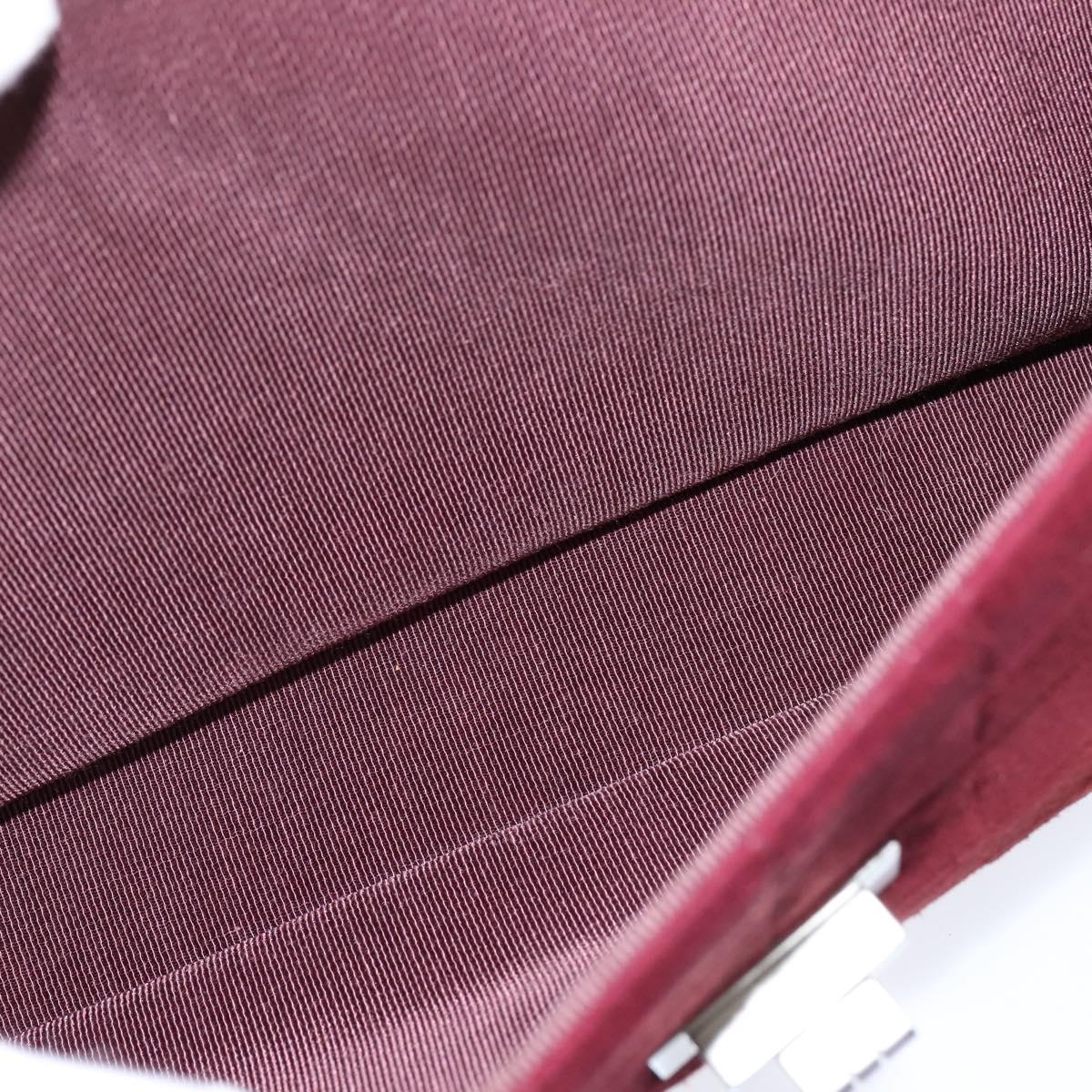 Chanel Chocolate Bar Flap Bag Quilted Satin, RED, SUEDE, Shoulder bag