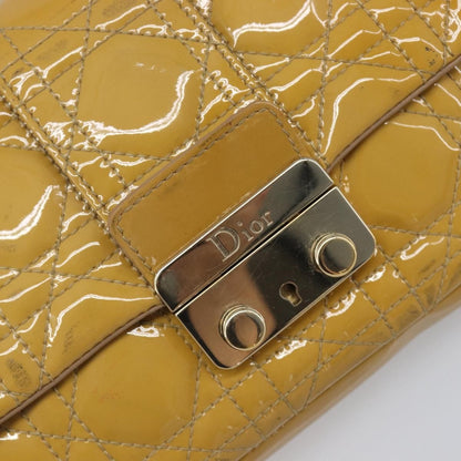 Christian Dior New Lock Cannage Quilt Patent, Yellow, Patent Leather, Clutch