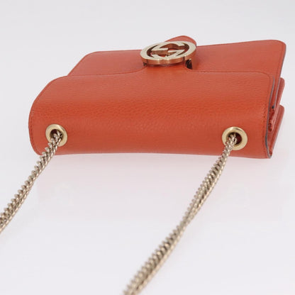 Gucci Interlocking Leather, Orange, Leather, Shoulder Bag