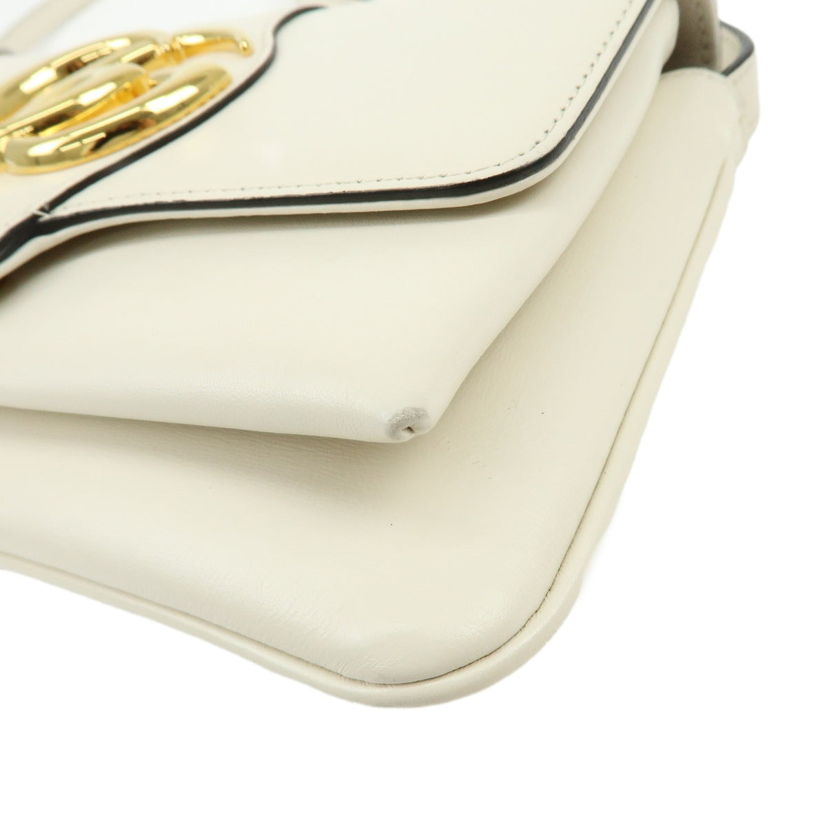 Gucci Arli Leather, White, Leather, Shoulder Bag