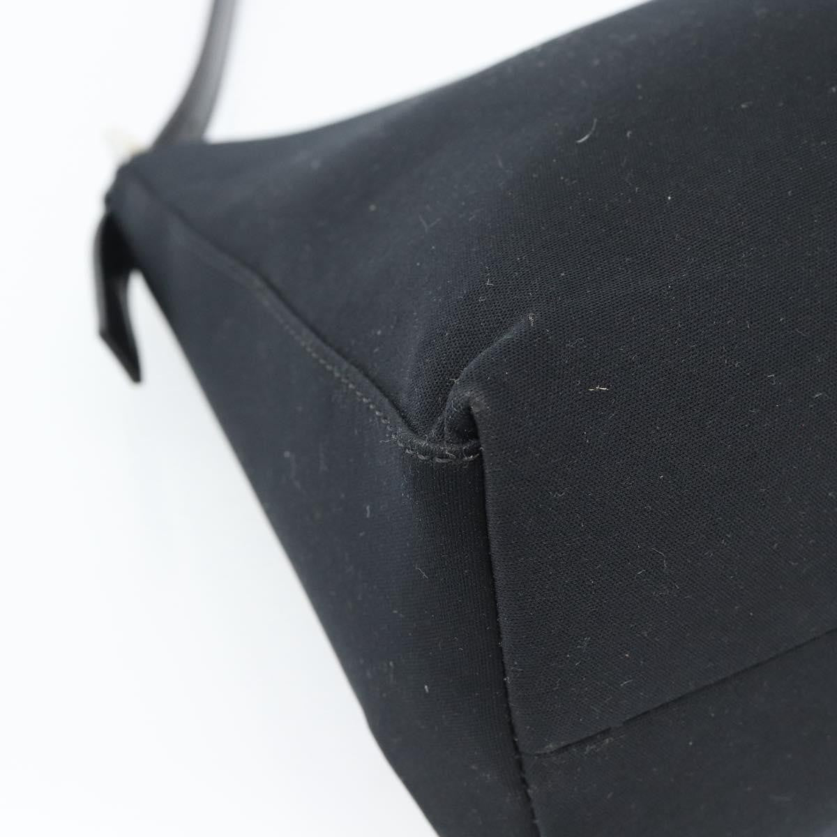 Fendi Mamma Baguette Canvas, Black, Cotton, Shoulder Bag
