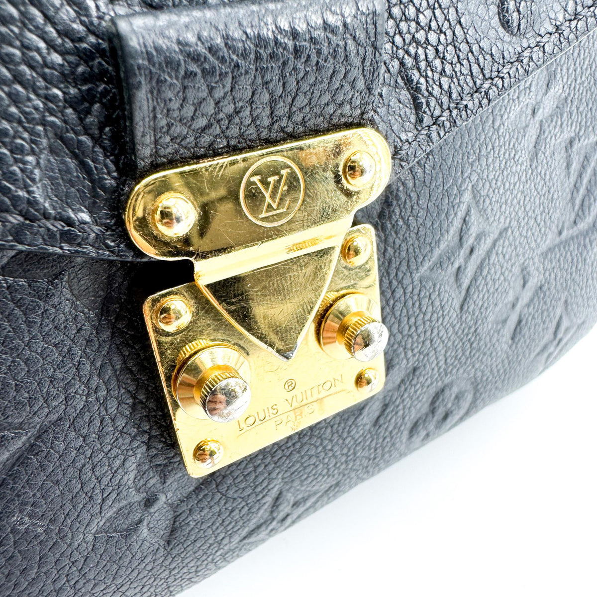 Louis Vuitton Pochette Metis Monogram Empreinte Leather, Black, Leather, Clutch