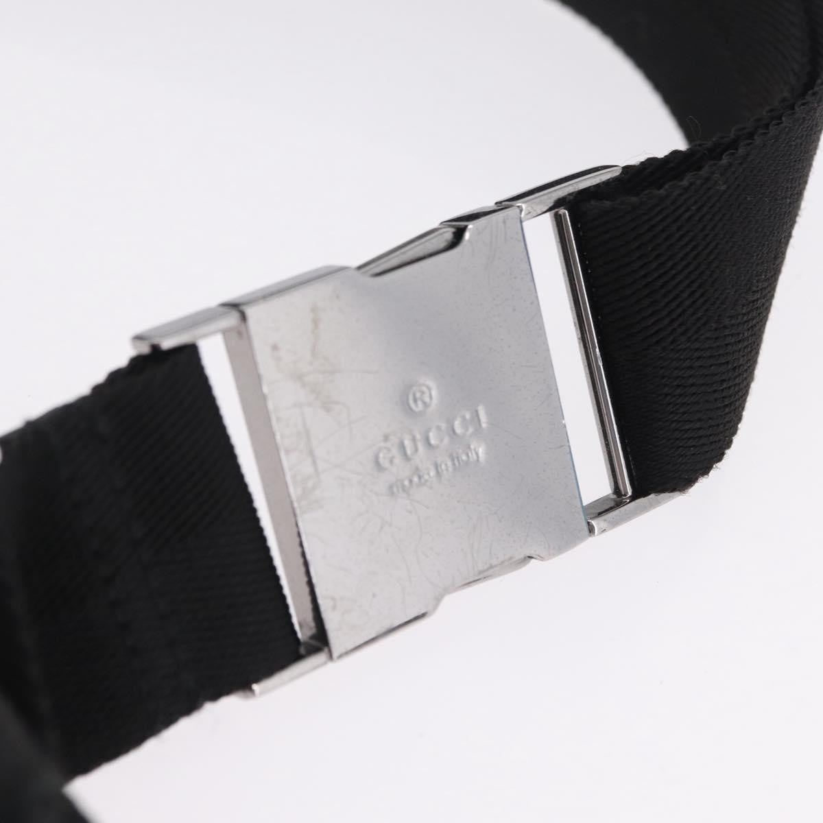 Gucci Two Pocket Belt Bag GG Canvas, Black, Canvas, Handbag