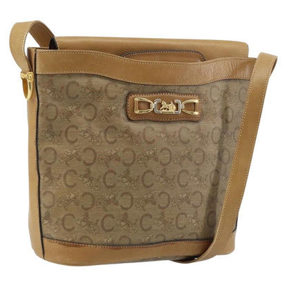 Celine C Sulky Canvas and Leather, Beige, Canvas, Shoulder Bag