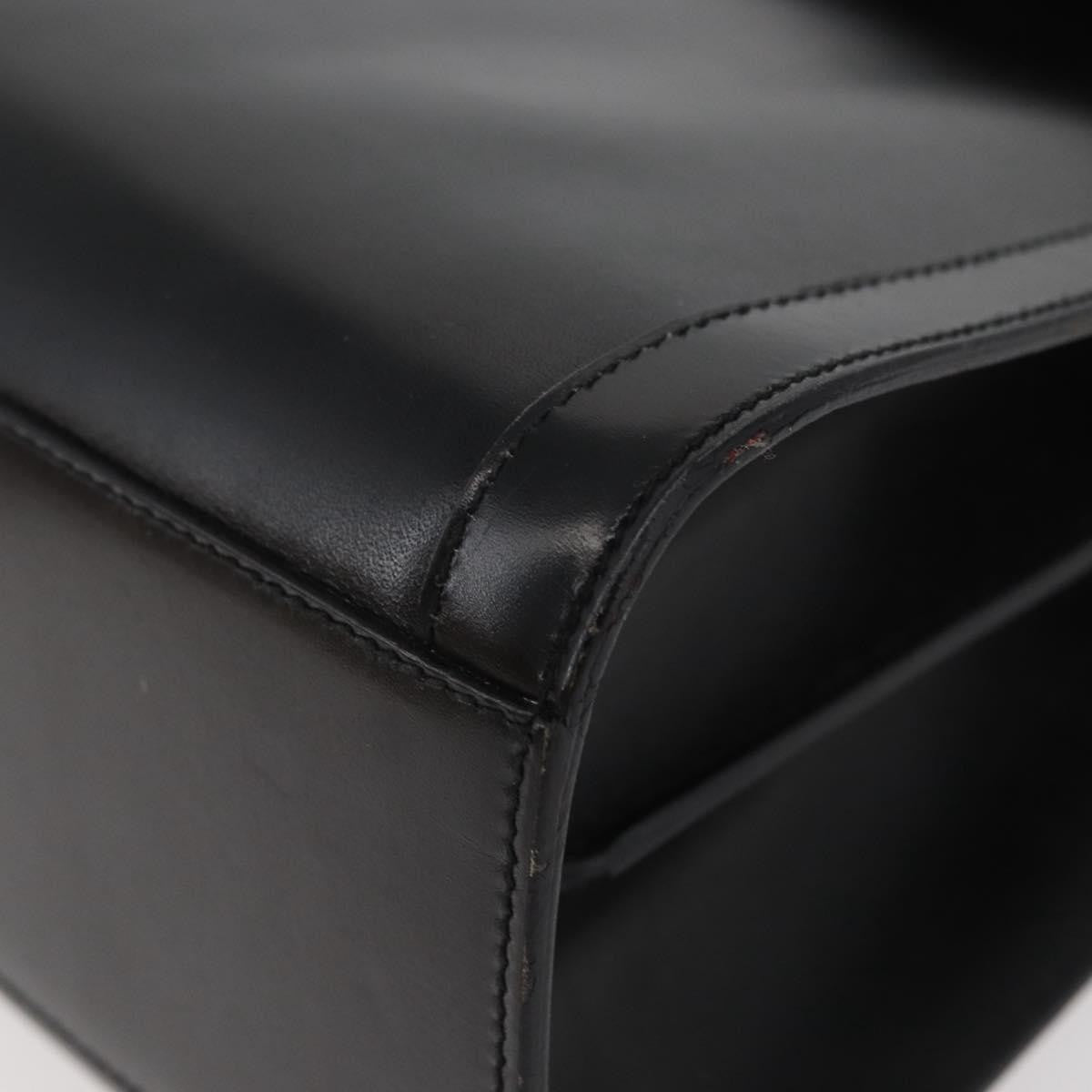 Celine Top Handle Leather, Black, Leather, Handbag