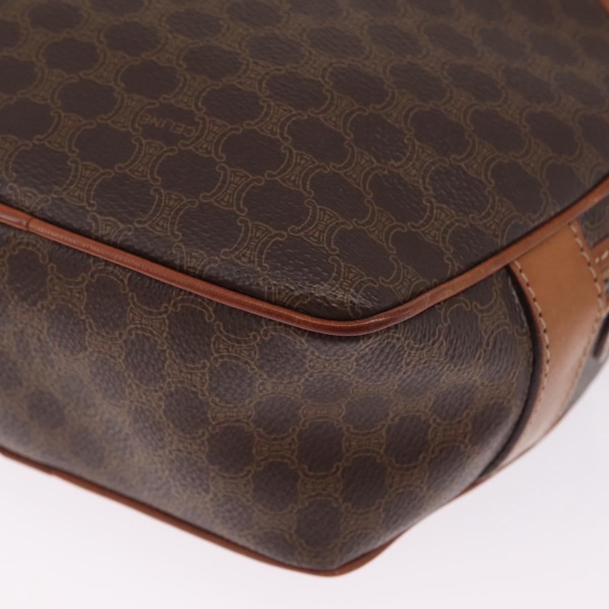 Celine Macadam Shoulder Leather, Brown, Canvas, Crossbody Bag