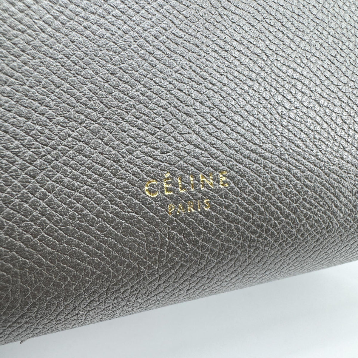 Celine Belt Calfskin, Gray, Leather, Handbag