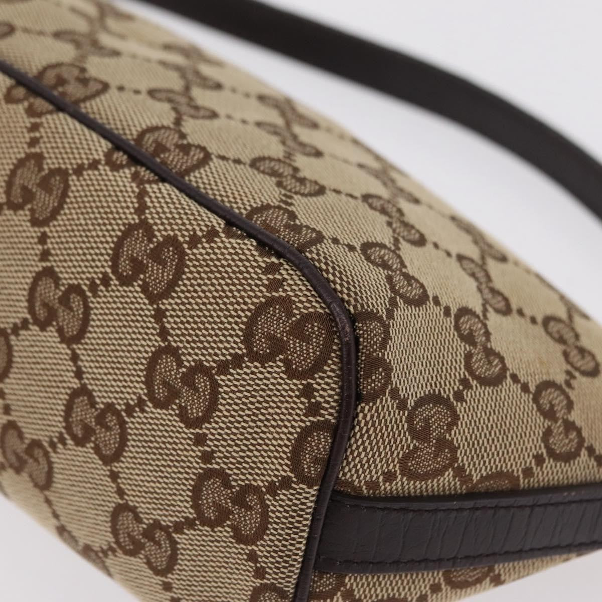 Gucci Web Boat Pochette GG Canvas and Leather, Beige, Canvas, Handbag