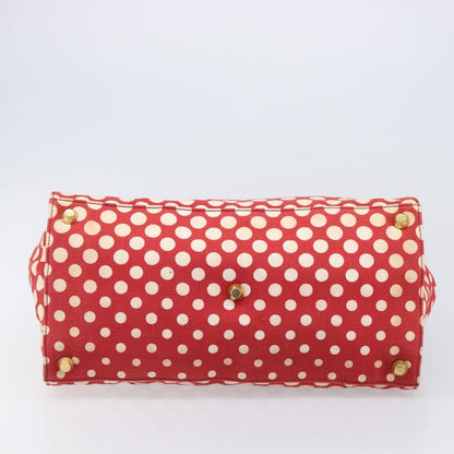 Miu Miu Beau Top Handle Leather, Red, Canvas, Handbag