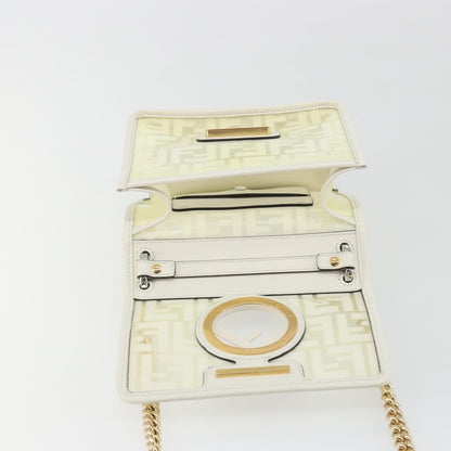 Fendi Kan I F Zucca PU, Clear, Canvas, Shoulder Bag