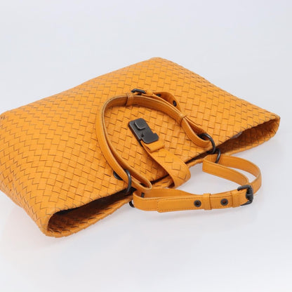 Bottega Veneta Capri Intrecciato Nappa, Orange, Leather, Tote Bag