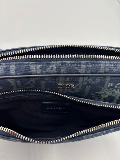 Christian Dior Saddle Tripple Oblique Canvas, Black, Denim, Crossbody Bag