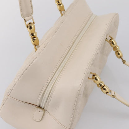 Christian Dior Vintage Leather, White, Leather, Tote Bag