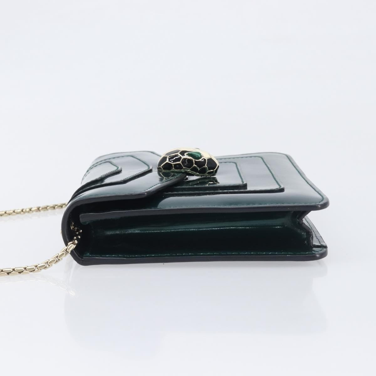 Bvlgari Serpenti Forever Patent, Green, Patent Leather, Shoulder Bag