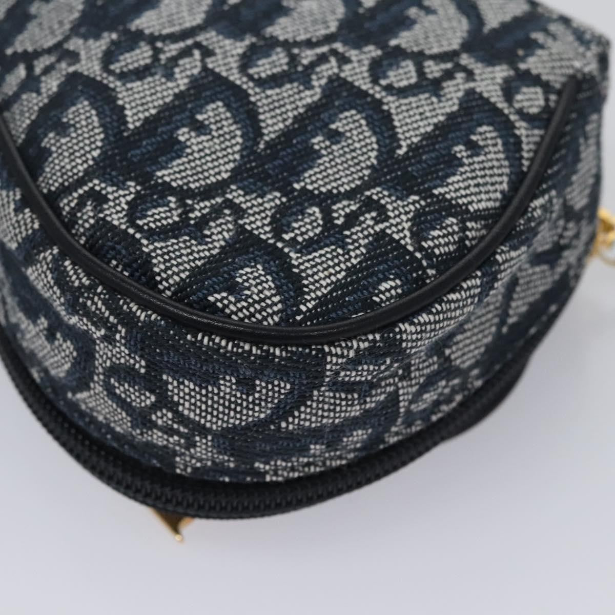 Christian Dior Vintage Saddle Coin Purse Diorissimo Canvas, Navy, Canvas, Clutch