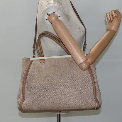 Fendi 2Jours Canvas, Beige, Canvas, Tote Bag