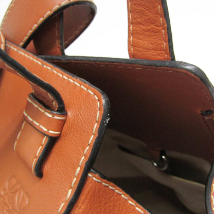 Loewe Hammock Leather and Canvas, Brown, Leather, Handbag