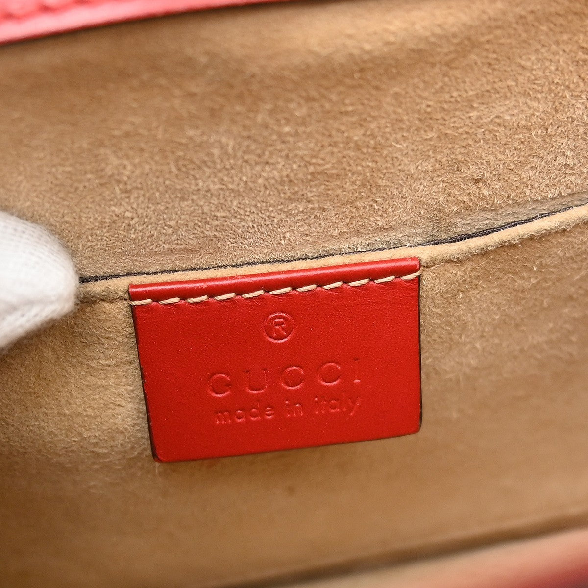 Gucci Sylvie Top Handle Leather, Red, Leather, Handbag