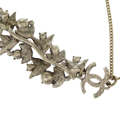 Chanel CC Leaf Cluster Pendant Metal with Crystals, Gold, Gold Plated, Necklace