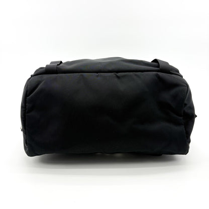 Prada Double Buckle Top Handle Tessuto, Black, Nylon, Backpack