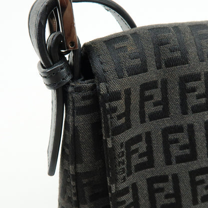 Fendi Zucchino Canvas Mamma Baguette Canvas, Black, Canvas, Shoulder Bag