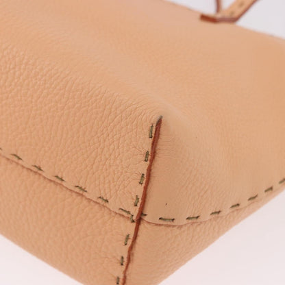 Fendi Selleria Carla Leather, Orange, Leather, Tote Bag