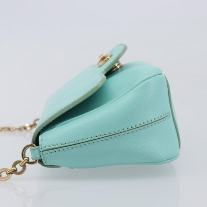 Salvatore Ferragamo Rory Chain Saffiano Leather, Blue, Leather, Shoulder Bag