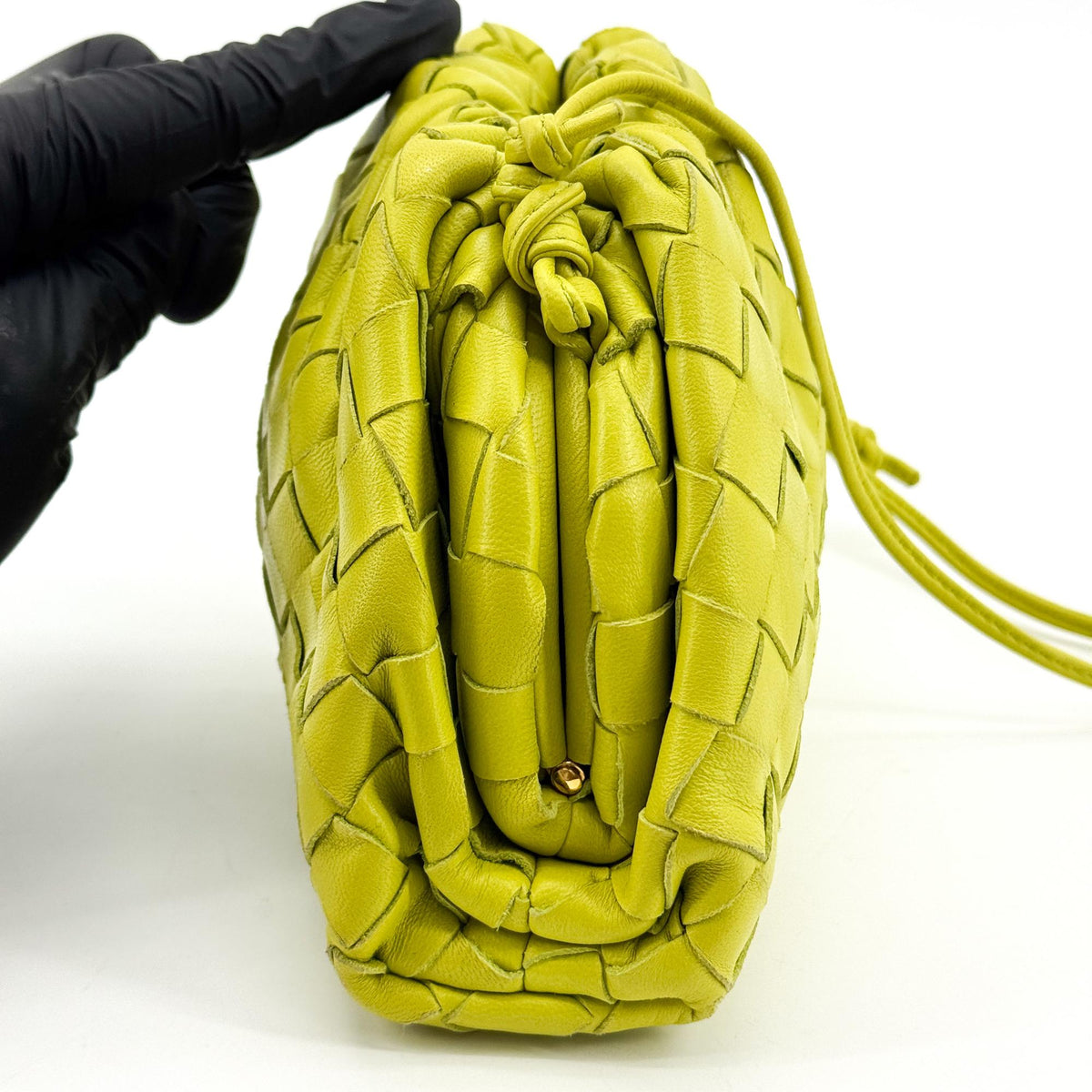 Bottega Veneta The Pouch Intrecciato Nappa, Green, Leather, Clutch