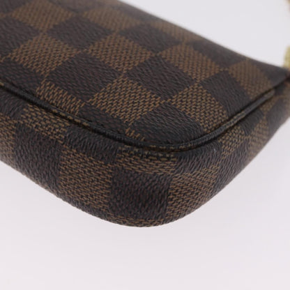 Louis Vuitton Mini pochette accessoires Damier Canvas, Brown, Canvas, Clutch