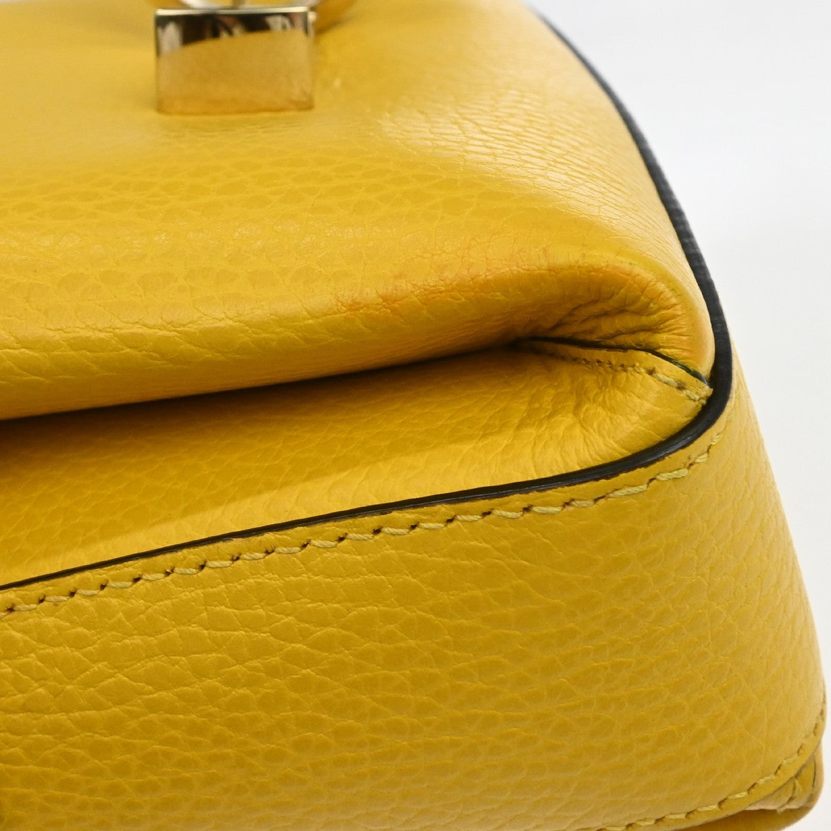 Gucci Interlocking Chain Leather, Yellow, Leather, Shoulder Bag
