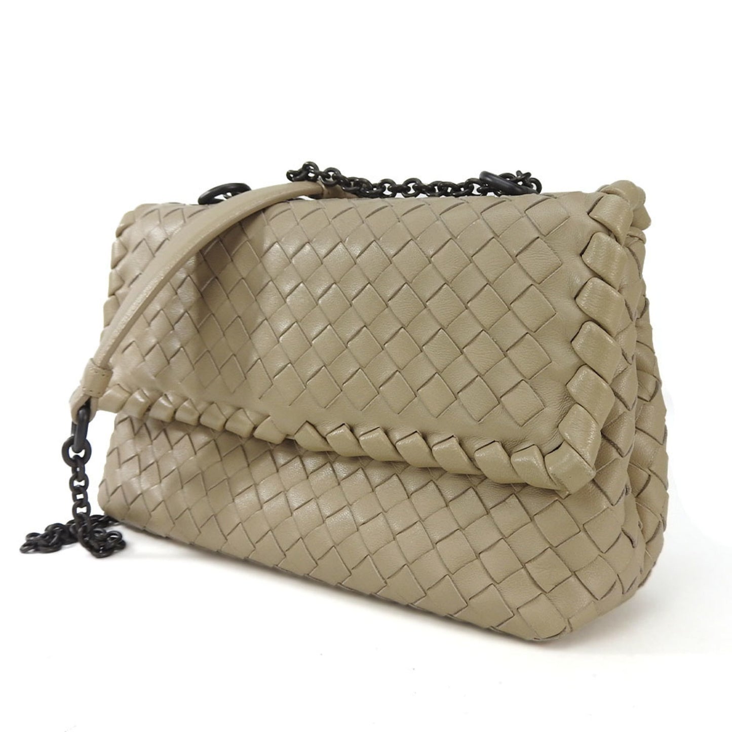 Bottega Veneta Intrecciato, Beige, Leather, shoulder