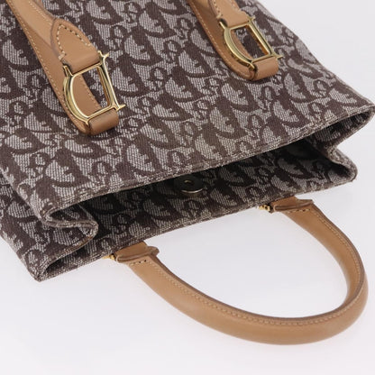 Christian Dior Vintage Open Diorissimo Canvas, Brown, Canvas, Tote Bag