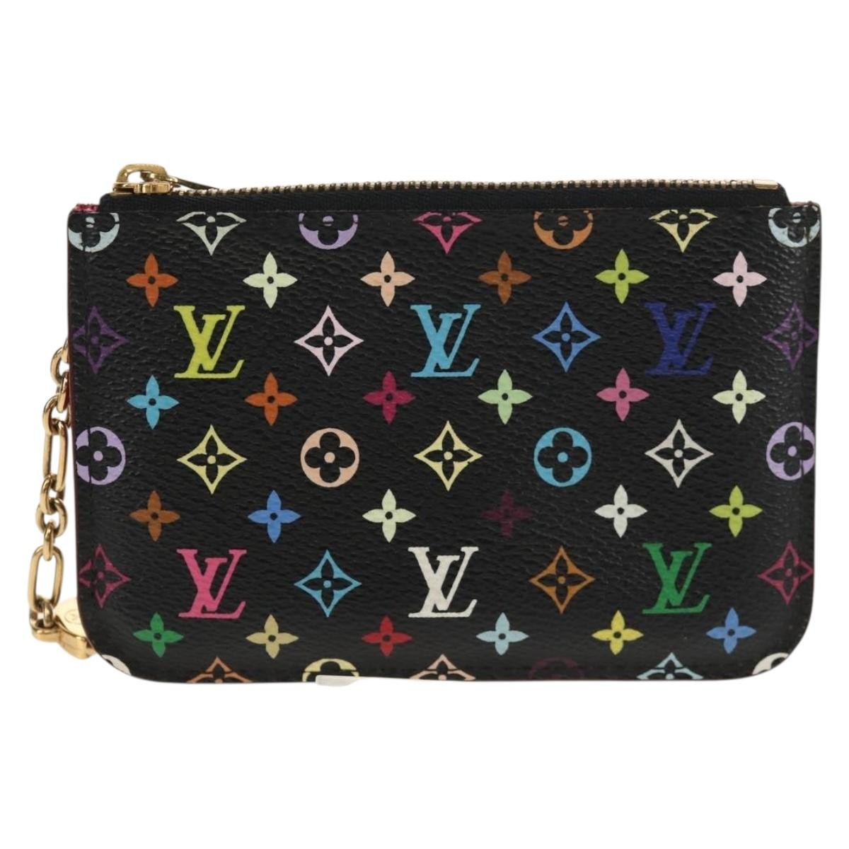 Louis Vuitton Pochette clés NM Monogram Multicolor Canvas, Black, Canvas, Wallet