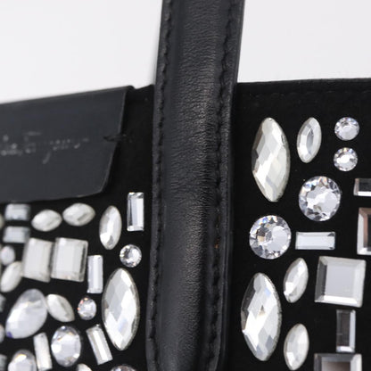 Salvatore Ferragamo Convertible Crystal Embellished Leather, Black, Leather, Tote Bag