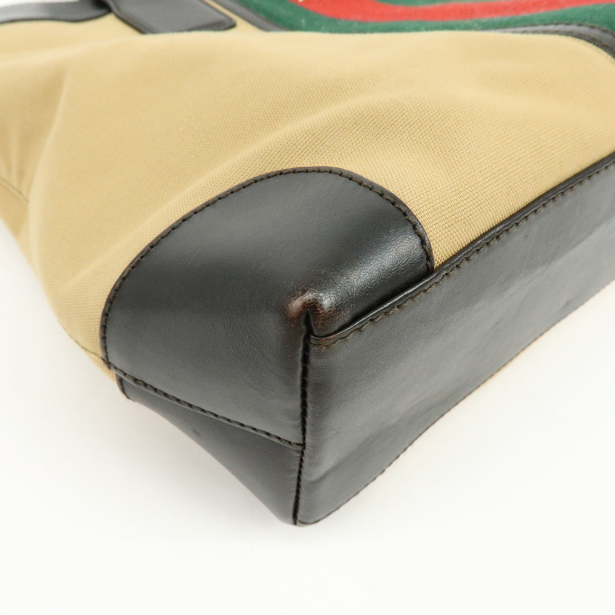 Gucci Vintage Web Canvas and Leather, Beige, Canvas, Crossbody Bag