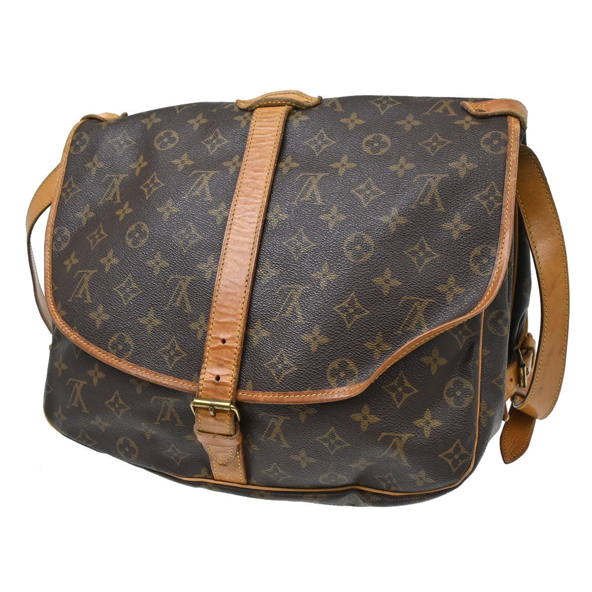 Louis Vuitton Saumur Monogram Canvas, Brown, Canvas, Shoulder Bag